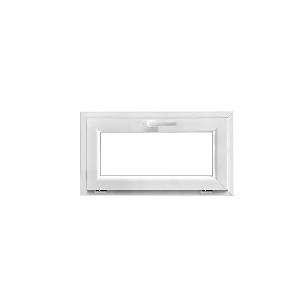 GoodHome Fenêtre abattante par le haut double vitrage en PVC blanc l.85 x H.48 cm- Fenêtre Pvc