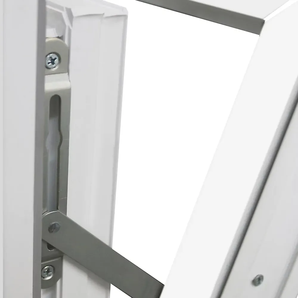 GoodHome Fenêtre abattante par le haut double vitrage en PVC blanc l.85 x H.48 cm- Fenêtre Pvc