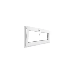 GoodHome Fenêtre abattante par le haut double vitrage en PVC blanc l.85 x H.48 cm- Fenêtre Pvc