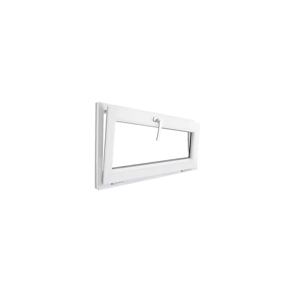 GoodHome Fenêtre abattante par le haut double vitrage en PVC blanc l.85 x H.48 cm- Fenêtre Pvc