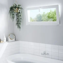 GoodHome Fenêtre Pvc<Fenêtre abattante par le haut double vitrage en PVC blanc l.65 x H.48 cm