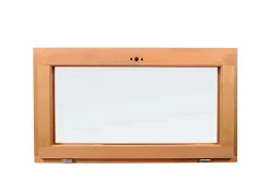 GoodHome Fenêtre abattante par le haut double vitrage en bois marron l.105 x H.47,8 cm- Fenêtre Bois