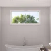 GoodHome Fenêtre abattante par le haut double vitrage en aluminium blanc l.83 x H.47 cm- Fenêtre Aluminium