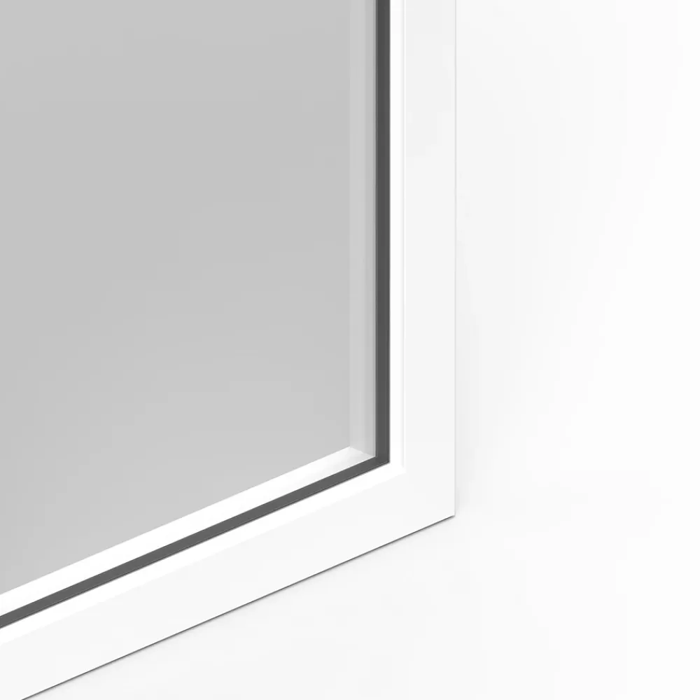 GoodHome Fenêtre abattante par le haut double vitrage en aluminium blanc l.83 x H.47 cm- Fenêtre Aluminium