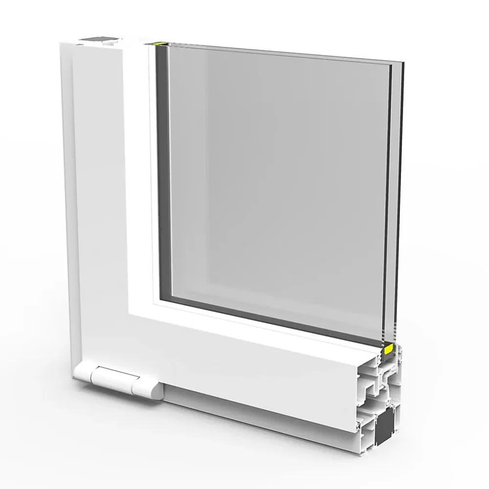 GoodHome Fenêtre abattante par le haut double vitrage en aluminium blanc l.83 x H.47 cm- Fenêtre Aluminium