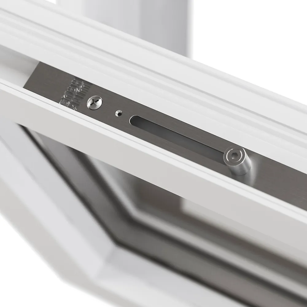 GoodHome Fenêtre abattante par le haut double vitrage en aluminium blanc l.83 x H.47 cm- Fenêtre Aluminium