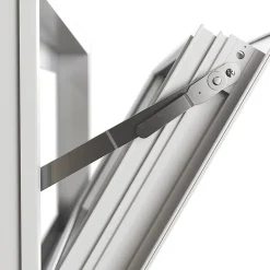GoodHome Fenêtre abattante par le haut double vitrage en aluminium blanc l.83 x H.47 cm- Fenêtre Aluminium