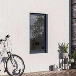 GoodHome Fenêtre alu 1 vantail oscillo-battant + volet roulant électrique gris - l.80 x h.95 cm, tirant gauche- Fenêtre Aluminium