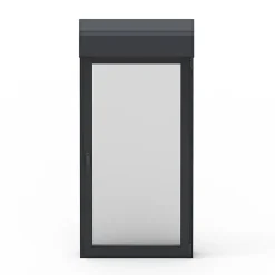 GoodHome Fenêtre Aluminium<Fenêtre alu 1 vantail oscillo-battant + volet roulant électrique gris - l.60 x h.75 cm, tirant droit