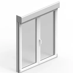 GoodHome Fenêtre Aluminium<Fenêtre alu 2 vantaux oscillo-battant + volet roulant électrique blanc - l.100 x h.125 cm