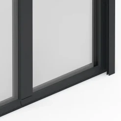 GoodHome Fenêtre alu 2 vantaux oscillo-battant + volet roulant électrique gris - l.100 x h.115 cm- Fenêtre Aluminium