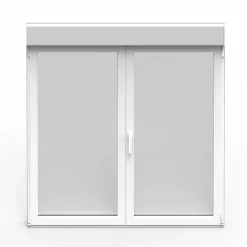 GoodHome Fenêtre Aluminium<Fenêtre alu 2 vantaux oscillo-battant + volet roulant électrique blanc - l.120 x h.135 cm