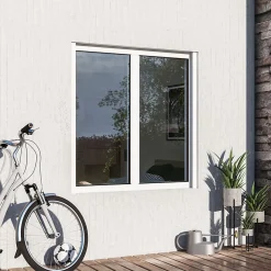 GoodHome Fenêtre alu 2 vantaux oscillo-battant + volet roulant électrique blanc - l.100 x h.115 cm- Fenêtre Aluminium