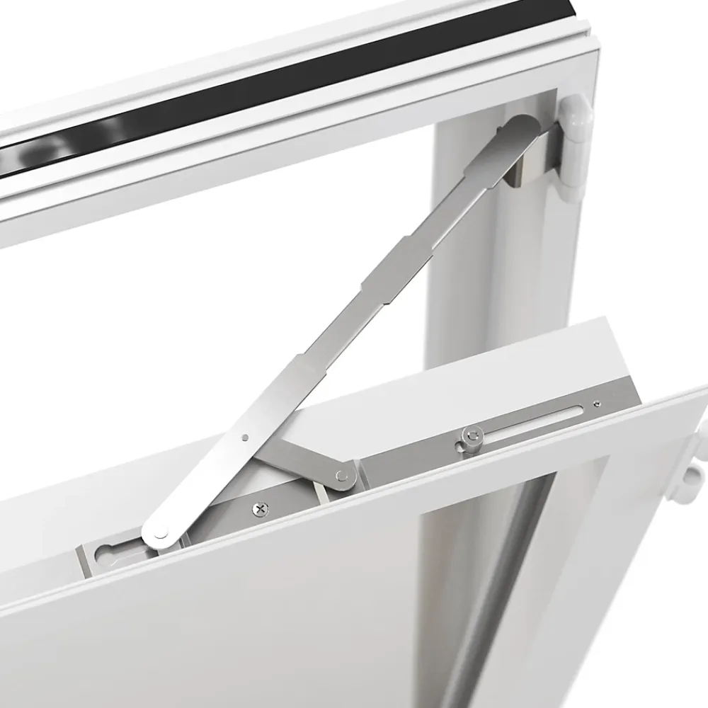 GoodHome Fenêtre alu 2 vantaux oscillo-battant + volet roulant électrique blanc - l.100 x h.115 cm- Fenêtre Aluminium