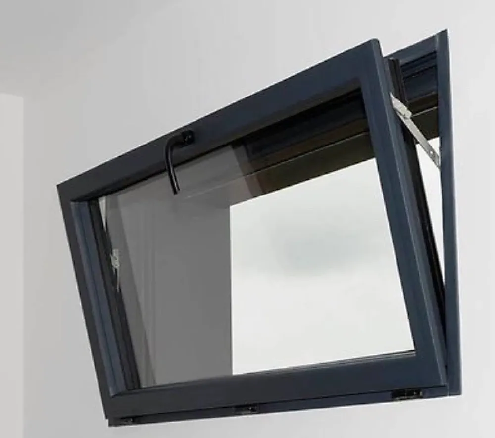 3 in 1 Fenêtre Aluminium<Fenêtre Aluminium à soufflet sécurité RAL 7016 ( L.: 100 cm x H.: 50 cm)