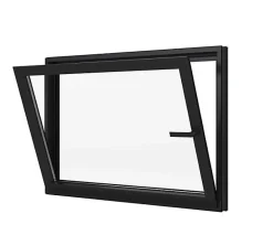 3 in 1 Fenêtre Aluminium à soufflet sécurité RAL 7016 ( L.: 160 cm x H.: 80 cm)- Fenêtre Aluminium
