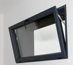 3 in 1 Fenêtre Aluminium<Fenêtre Aluminium à soufflet sécurité RAL 7016 ( L.: 80 cm x H.: 50 cm)