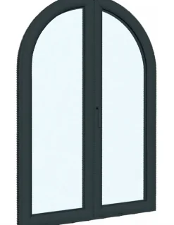 3 in 1 Fenêtre Aluminium<Fenêtre Aluminium avec 1 ventail ouvrant RAL 7016 ( L.: 140 cm x H.: 170 cm)
