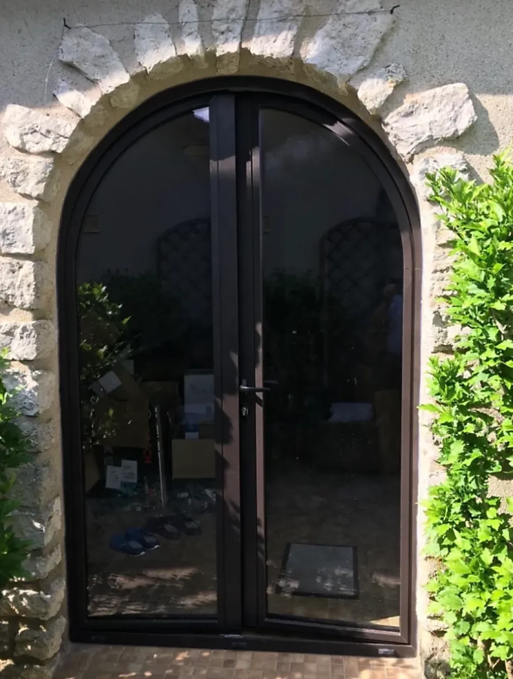3 in 1 Fenêtre Aluminium<Fenêtre Aluminium avec 1 ventail ouvrant RAL 7016 ( L.: 140 cm x H.: 90 cm)