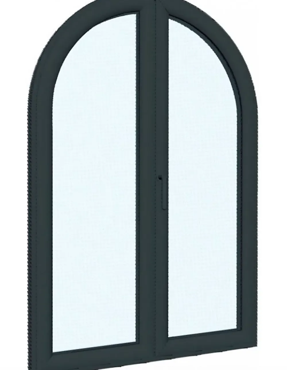 3 in 1 Fenêtre Aluminium<Fenêtre Aluminium avec 1 ventail ouvrant RAL 7016 ( L.: 140 cm x H.: 90 cm)