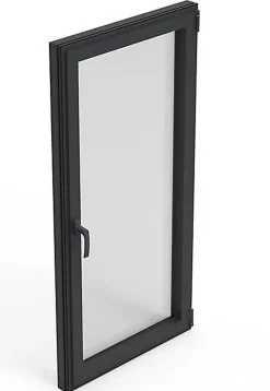 3 in 1 Fenêtre Aluminium avec 1 ventail ouvrant RAL 7016 ( L.: 110 cm x H.: 200 cm)- Fenêtre Aluminium