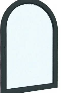 3 in 1 Fenêtre Aluminium cintré un ventail ouvrant RAL 7016 ( L.: 110 cm x H.: 170 cm)- Fenêtre Aluminium