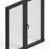 3 in 1 Fenêtre Aluminium<Fenêtre Aluminium deux cadres double ouvrant RAL 7016 ( L.: 180 cm x H.: 180 cm)