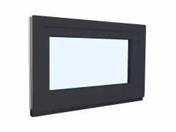 Fral Fermetures Fenêtre de cave soufflet PVC anthracite L 800mm x H 500mm ouvrant haut- Fenêtre Pvc