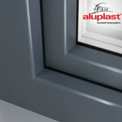 Fral Fermetures Fenêtre de cave soufflet PVC anthracite L 800mm x H 500mm ouvrant haut- Fenêtre Pvc