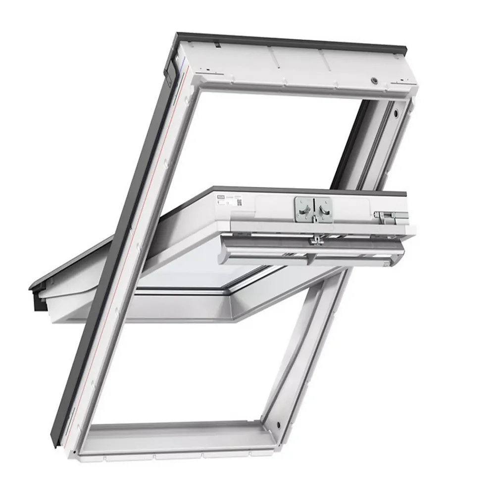 VELUX Fenêtre de toit à projection par le bas GPU UK04 0057 L.134 x H.98 cm Tout confort EverFinish blanc- Velux Et Fenêtre De Toit