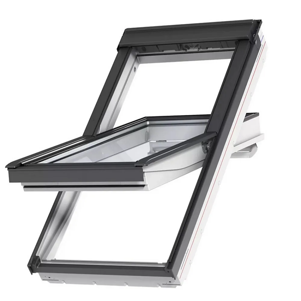 VELUX Fenêtre de toit à projection par le bas GPU UK04 0057 L.134 x H.98 cm Tout confort EverFinish blanc- Velux Et Fenêtre De Toit