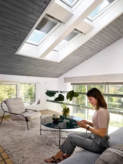 Velux Fenêtre de toit motorisée électrique GGU CK02 Integra® confort Everfinish - polyuréthane L. 55 x H. 78 cm- Velux Et Fenêtre De Toit