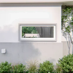 GoodHome Fenêtre fixe double vitrage en aluminium blanc l.103 x H.47 cm- Fenêtre Aluminium