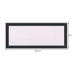 GoodHome Fenêtre Aluminium<Fenêtre fixe double vitrage en aluminium gris l.103 x H.47 cm