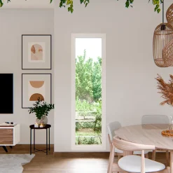 GoodHome Fenêtre Aluminium<Fenêtre fixe double vitrage en aluminium blanc l.63 x H.217 cm