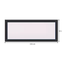 GoodHome Fenêtre fixe double vitrage en aluminium gris l.153 x H.62 cm- Fenêtre Aluminium