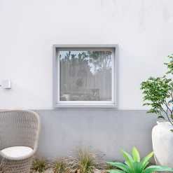 GoodHome Fenêtre fixe double vitrage en aluminium blanc l.43 x H.47 cm- Fenêtre Aluminium