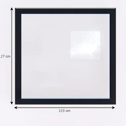 GoodHome Fenêtre fixe double vitrage en aluminium gris l.123 x H.127 cm- Fenêtre Aluminium
