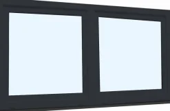 Fral Fermetures Fenêtre Pvc<Fenêtre oscillo-battante double vantaux PVC anthracite et blanc L 1400mm x H 850mm ouvrant droit