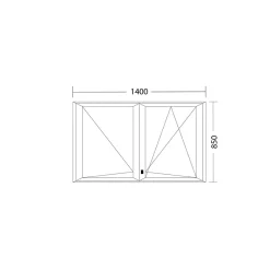 Fral Fermetures Fenêtre Pvc<Fenêtre oscillo-battante double vantaux PVC anthracite et blanc L 1400mm x H 850mm ouvrant droit