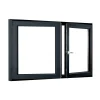 Fral Fermetures Fenêtre Pvc<Fenêtre oscillo-battante double vantaux PVC anthracite L 1400mm x H 850mm ouvrant droit