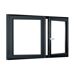 Fral Fermetures Fenêtre Pvc<Fenêtre oscillo-battante double vantaux PVC anthracite L 1400mm x H 850mm ouvrant droit