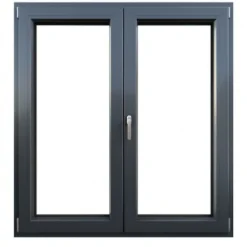 Fral Fermetures Fenêtre oscillo-battante double vantaux PVC anthracite L 1000mm x H 1300mm ouvrant droit- Fenêtre Pvc