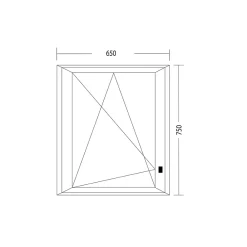 Fral Fermetures Fenêtre oscillo-battante PVC anthracite et blanc L 650mm x H 750mm ouvrant gauche- Fenêtre Pvc