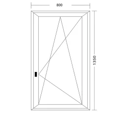 Fral Fermetures Fenêtre oscillo-battante PVC blanc L 800mm x H 1350mm ouvrant droit- Fenêtre Pvc