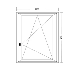 Fral Fermetures Fenêtre oscillo-battante PVC blanc L 800mm x H 950mm ouvrant droit- Fenêtre Pvc