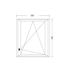 Fral Fermetures Fenêtre Pvc<Fenêtre oscillo-battante PVC anthracite et blanc L 650mm x H 750mm ouvrant droit