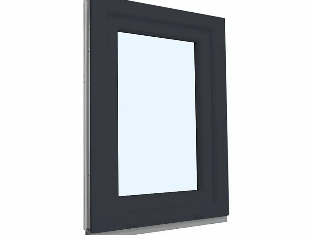 Fral Fermetures Fenêtre Pvc<Fenêtre oscillo-battante PVC anthracite et blanc L 800mm x H 1350mm ouvrant droit