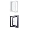 Hexa’Fen Fenêtre PVC - LxH 700x900 mm -Triple Vitrage - Bicolore blanc int/anthracite ext-poignée à droite- Fenêtre Pvc