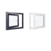 Hexa’Fen Fenêtre Pvc<Fenêtre PVC - LxH 800x800 mm -Triple Vitrage - Bicolore blanc int/anthracite ext-poignée à gauche